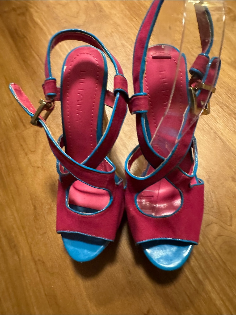 Women's Fuchsia and Turquoise Strappy Sandals